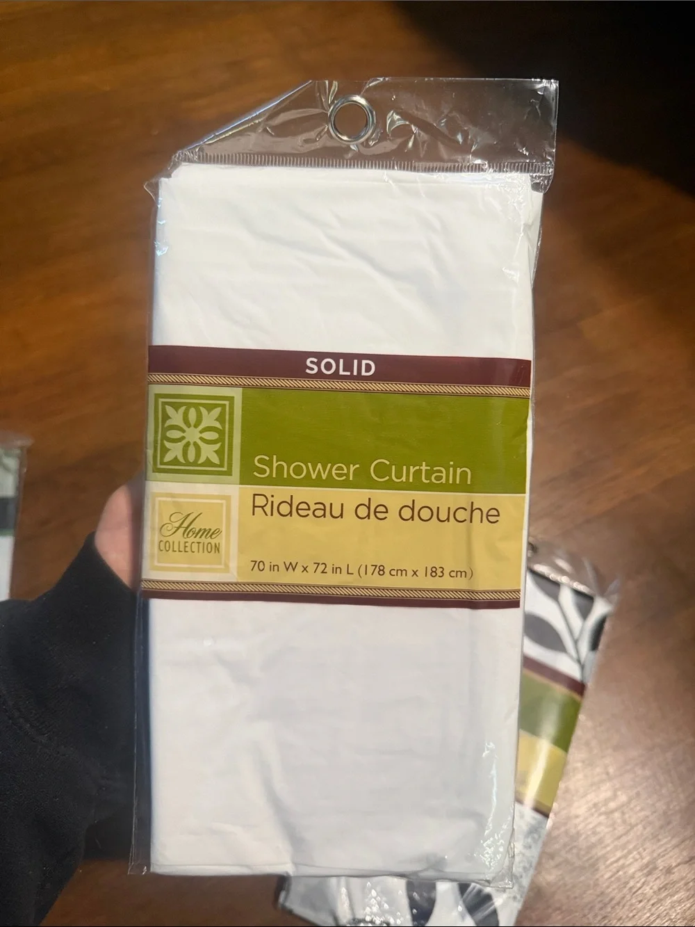 Home Collection Pack of Shower Curtains & Liner - Green White Black